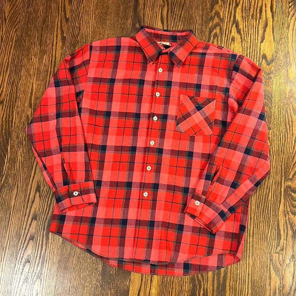 Vintage Wool Blend Plaid Shirt size Large